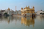 Amritsar - the Golden Temple - the Hari Mandir at the center of the the Pool of Nectar  